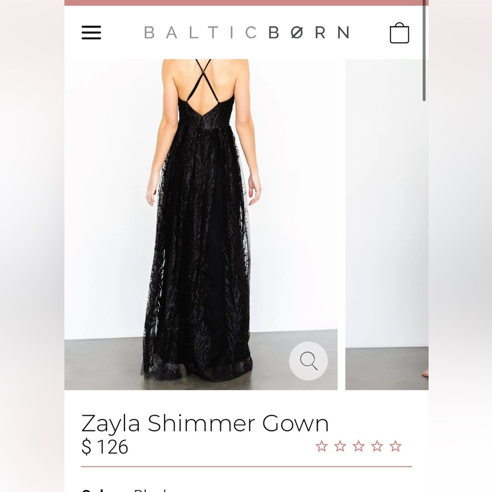 NWT Baltic Born black glitter beaded split leg dress